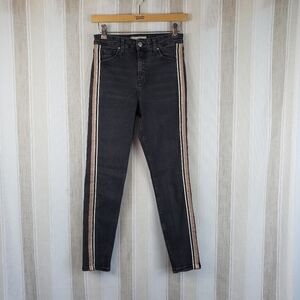 Topshop Moto Jamie Skinny Jeans Ribbon Black Size W28‎ L32